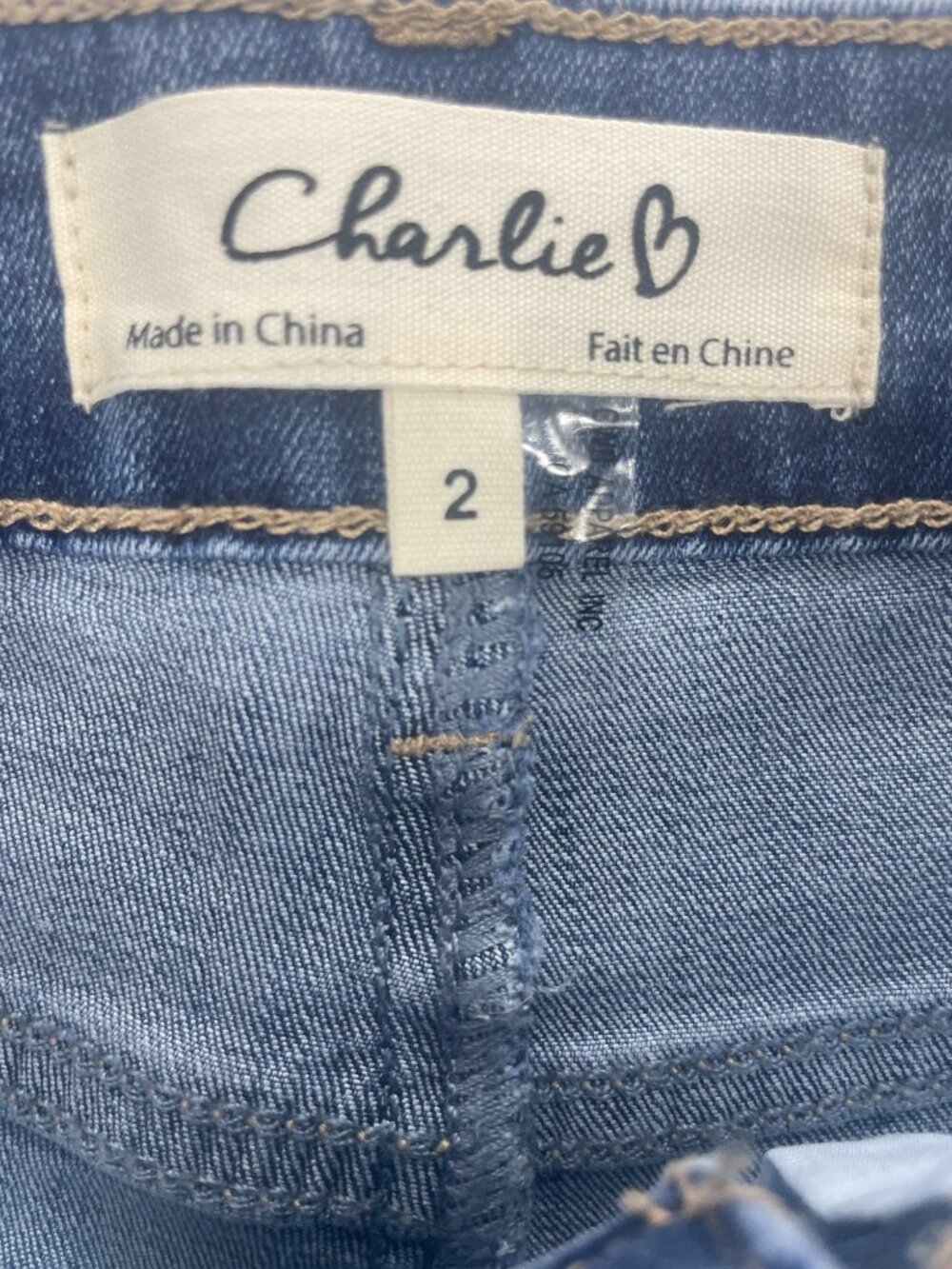 Charlie Embroidered Cropped Denim Jeans Medium Blue Floral Design Women's Size 2 - Picture 11 of 12